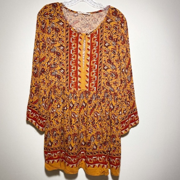 Audrey 3 +1 Dress Womens Size Small Boho Hippie Autumn Flowy - Picture 1 of 8